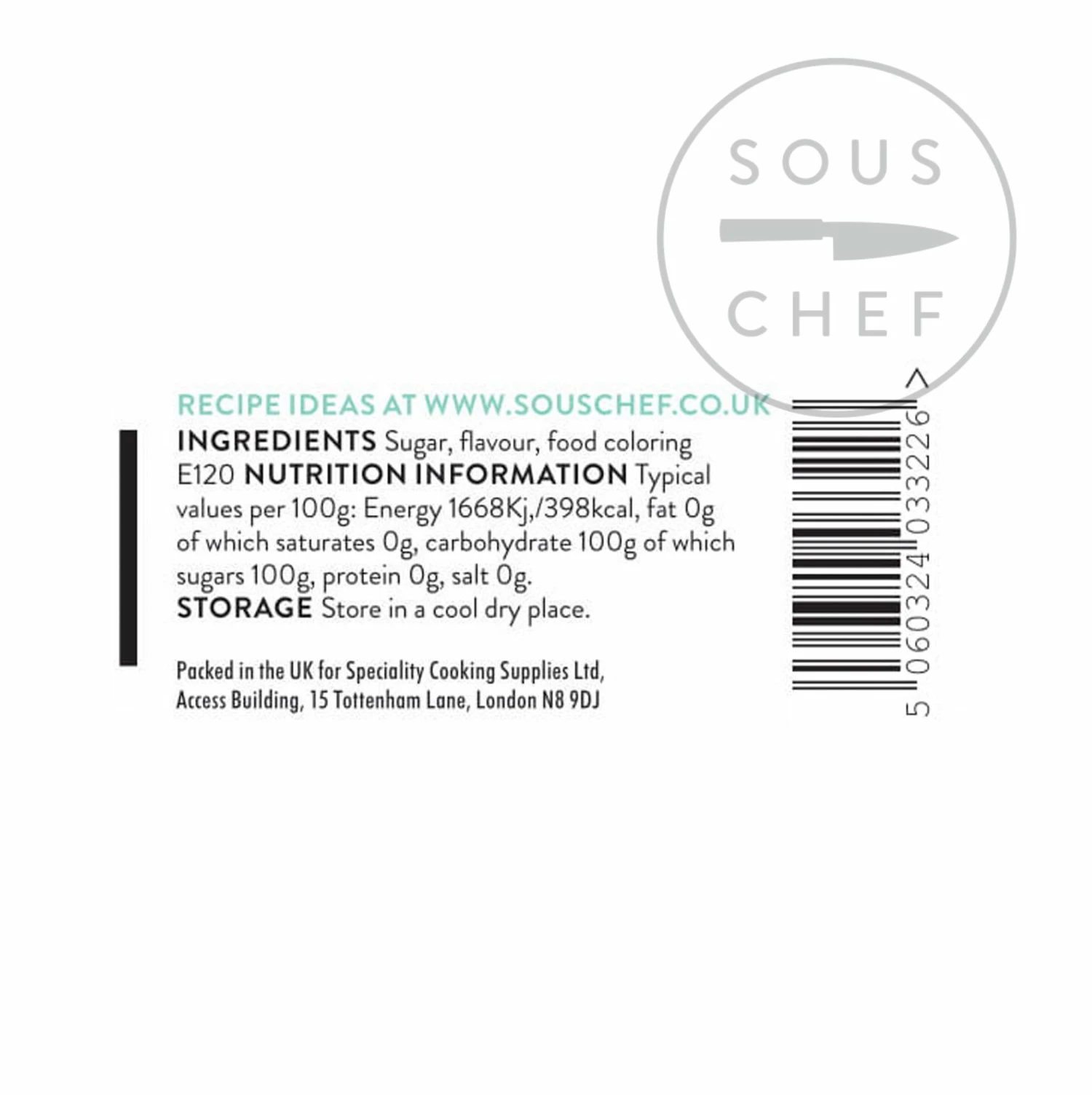 Sous Chef Ingredients Rose Pink Sugar 100g 4 Sous Chef Ingredients Rose Pink Sugar 100g