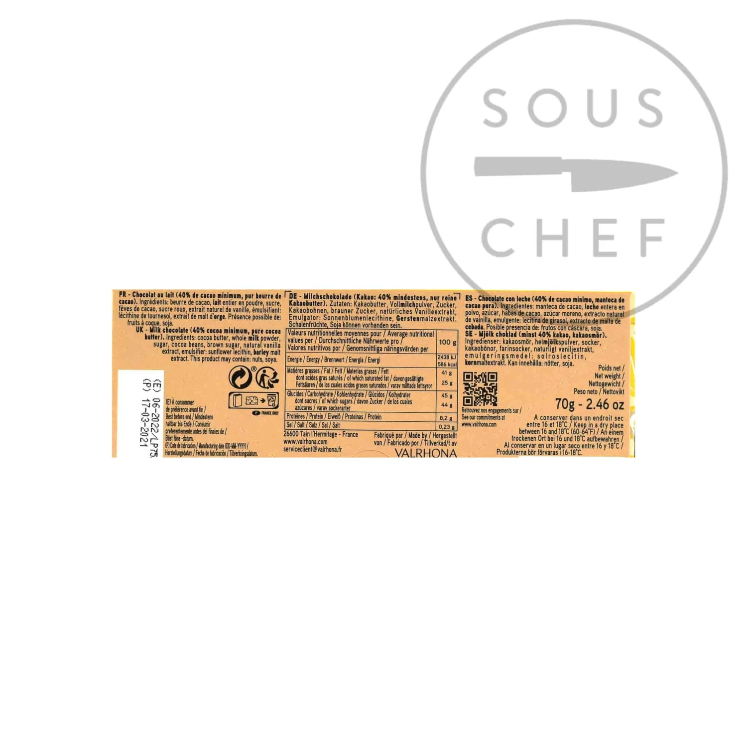 Valrhona Bar Jivara 40% Grand Cru - Origin Blend Ingredients 4 Valrhona Bar Jivara 40% Grand Cru - Origin Blend Ingredients