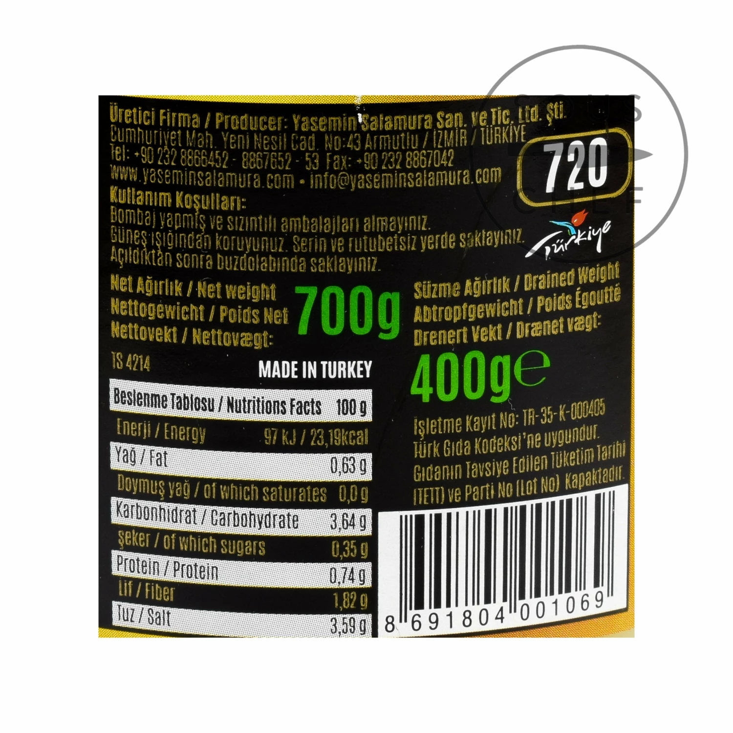 Yaren Turkish Mixed Pickles 700g 4 Yaren Turkish Mixed Pickles 700g