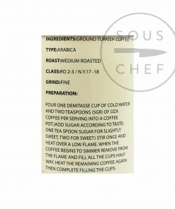 Oza Kahve Turkish Coffee 250g Ingredients 5 Oza Kahve Turkish Coffee 250g Ingredients