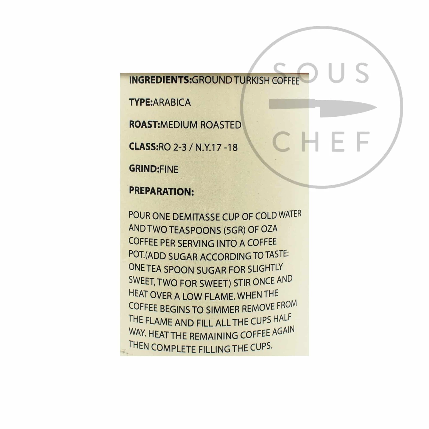 Oza Kahve Turkish Coffee 250g Ingredients 4 Oza Kahve Turkish Coffee 250g Ingredients