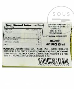 Ingredients El Yucateco Jalapeño Sauce 150ml 5 Ingredients El Yucateco Jalapeño Sauce 150ml