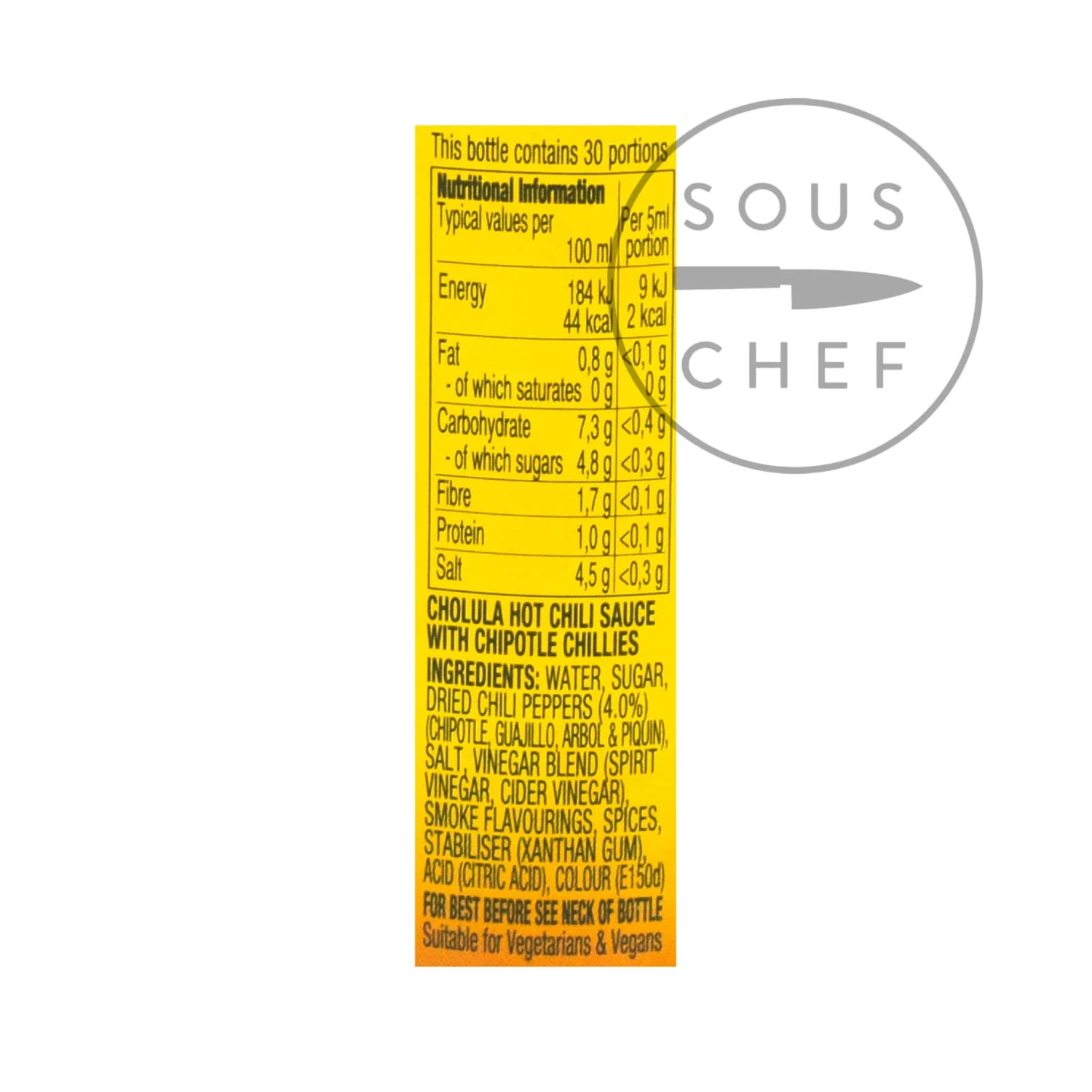 Ingredients Cholula Chipotle Hot Sauce 150ml 4 Ingredients Cholula Chipotle Hot Sauce 150ml