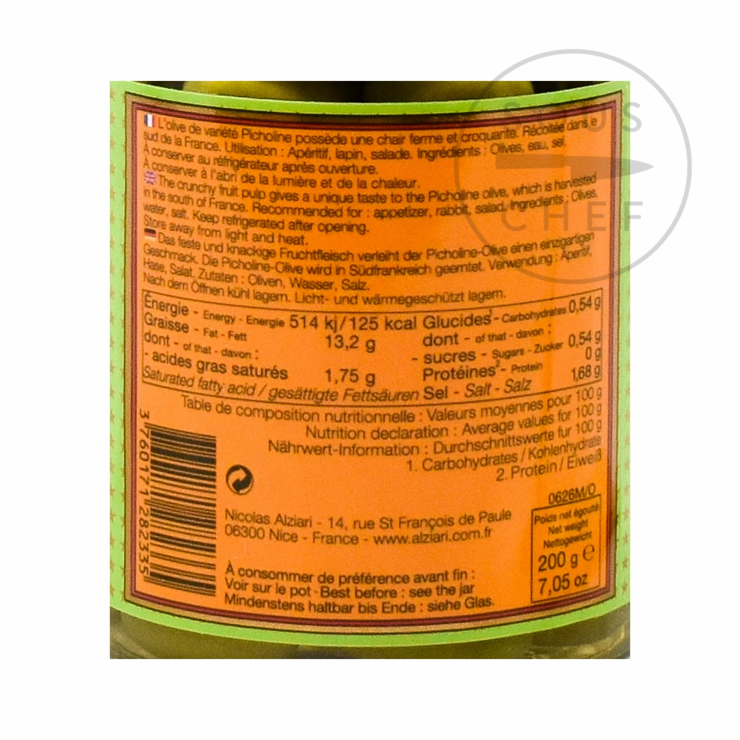 Nicolas Alziari Green Picholine Olives 200g 6 Nicolas Alziari Green Picholine Olives 200g