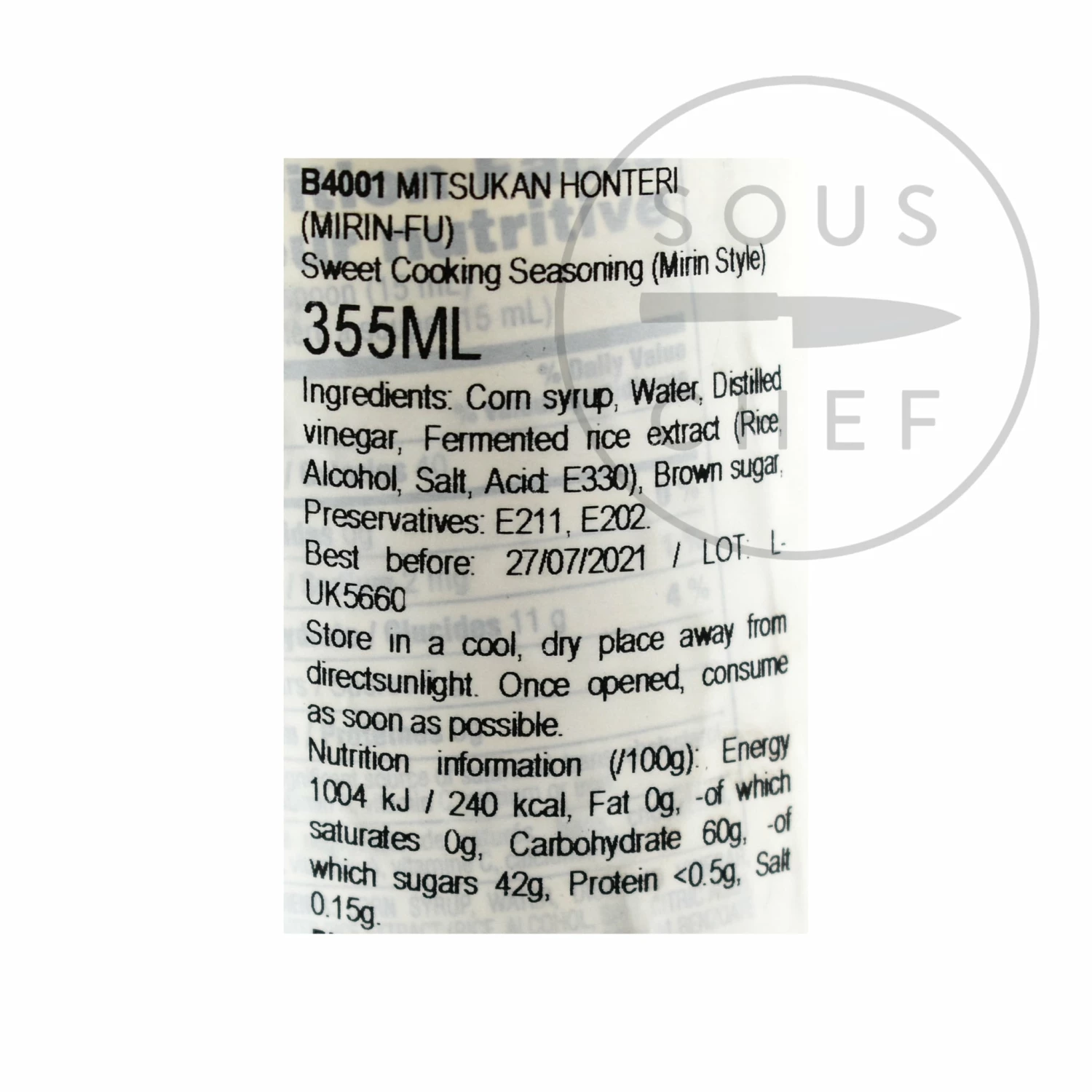 Mizkan Honteri Mirin 355ml Ingredients 4 Mizkan Honteri Mirin 355ml Ingredients