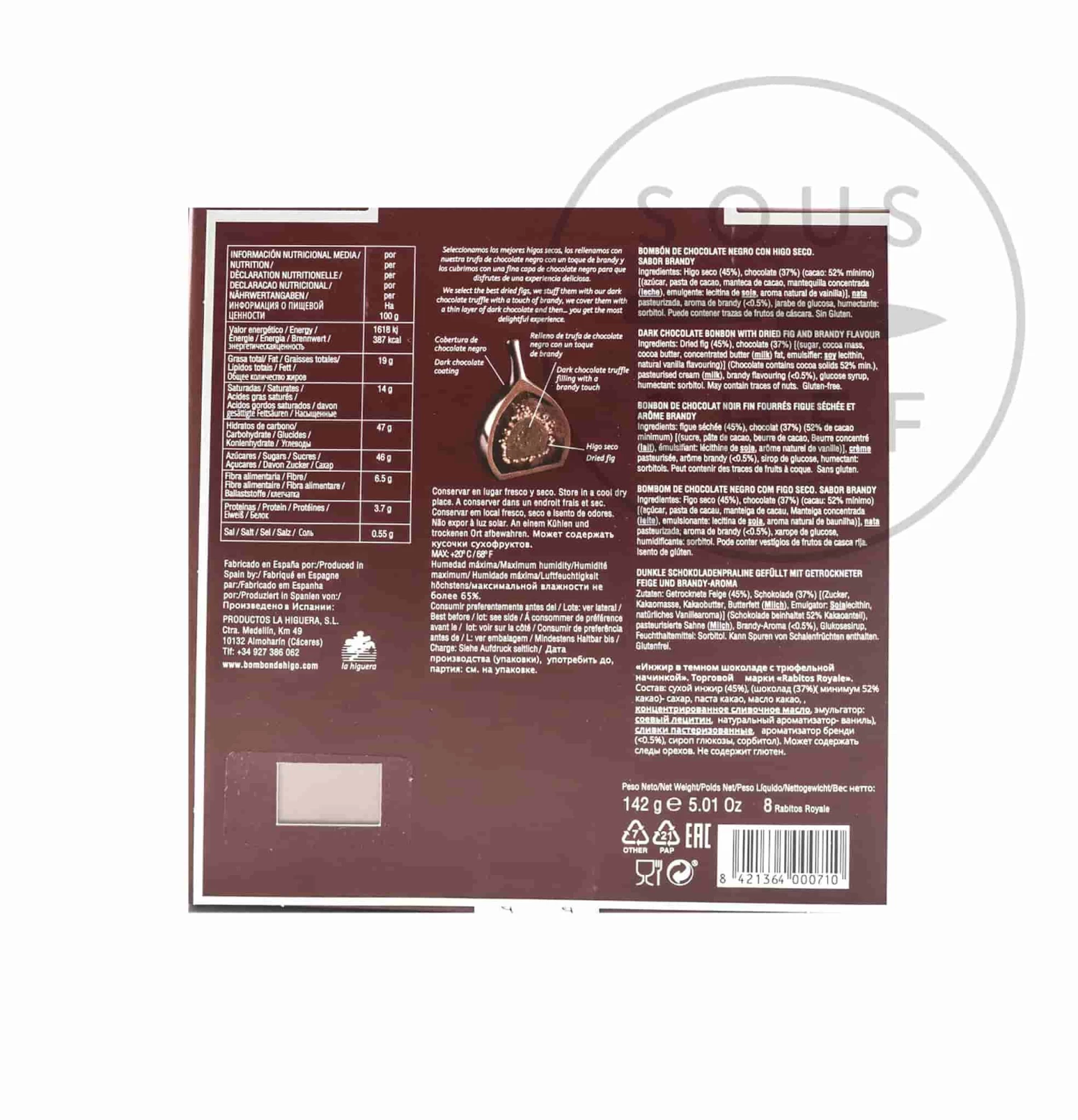 Ingredients Rabitos Royale Dark Chocolate Figs 142g 6 Ingredients Rabitos Royale Dark Chocolate Figs 142g