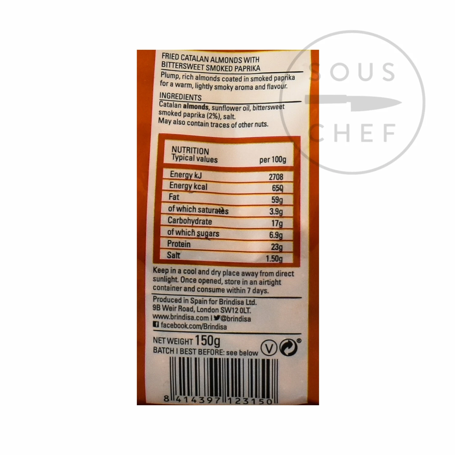 Brindisa Smoked Catalan Almonds 150g Ingredients 5 Brindisa Smoked Catalan Almonds 150g Ingredients