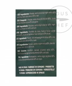 Ingredients Sarriegui Patatas Fritas - Extra Virgin Olive Oil Crisps 150g 9 Ingredients Sarriegui Patatas Fritas - Extra Virgin Olive Oil Crisps 150g