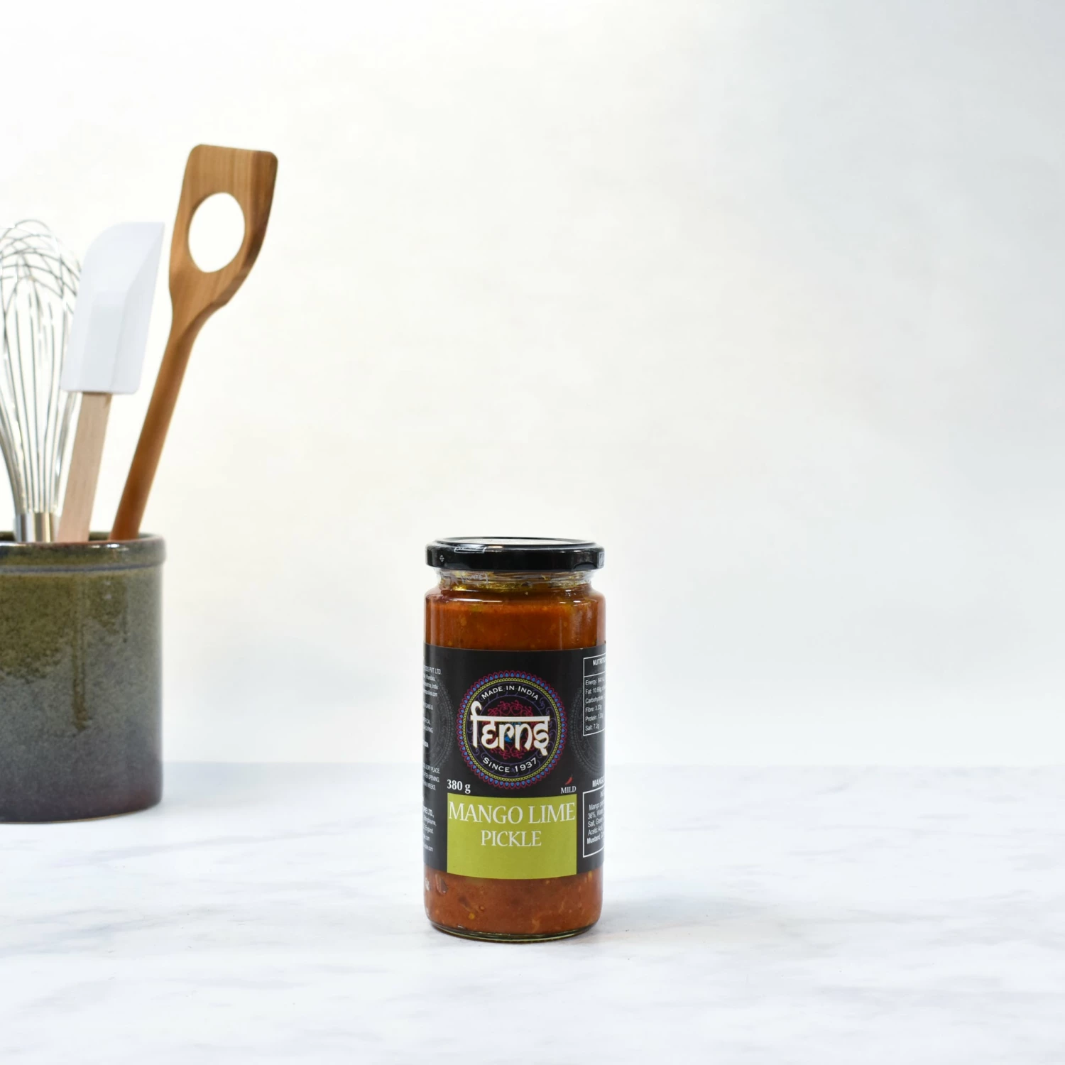 Ingredients Ferns' Mango Lime Pickle 380g 4 Ingredients Ferns' Mango Lime Pickle 380g