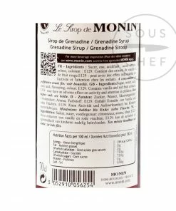 Ingredients Monin Grenadine Syrup 70cl 7 Ingredients Monin Grenadine Syrup 70cl