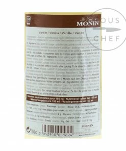 Monin Sugar Free Vanilla Syrup 1 Litre Ingredients
