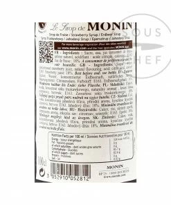 Monin Strawberry Syrup 1 Litre Ingredients