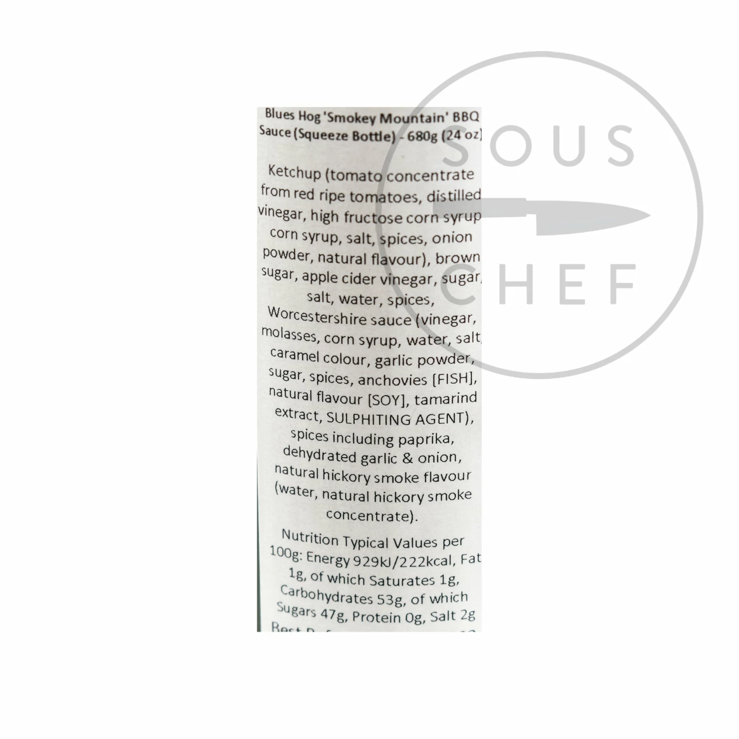 Ingredients Blues Hog Smokey Mountain BBQ Sauce 680g 4 Ingredients Blues Hog Smokey Mountain BBQ Sauce 680g