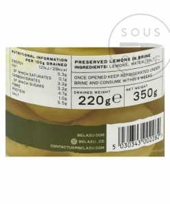 Belazu Beldi Preserved Lemons 350g Ingredients