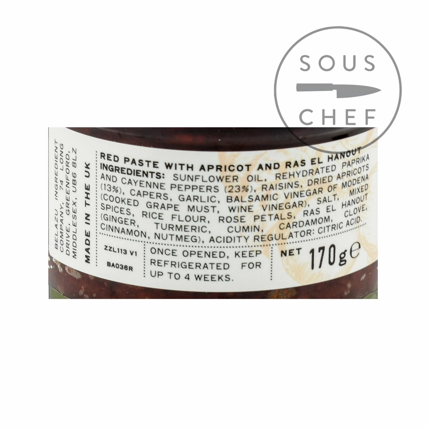 Ingredients Belazu Apricot Harissa 4 Ingredients Belazu Apricot Harissa