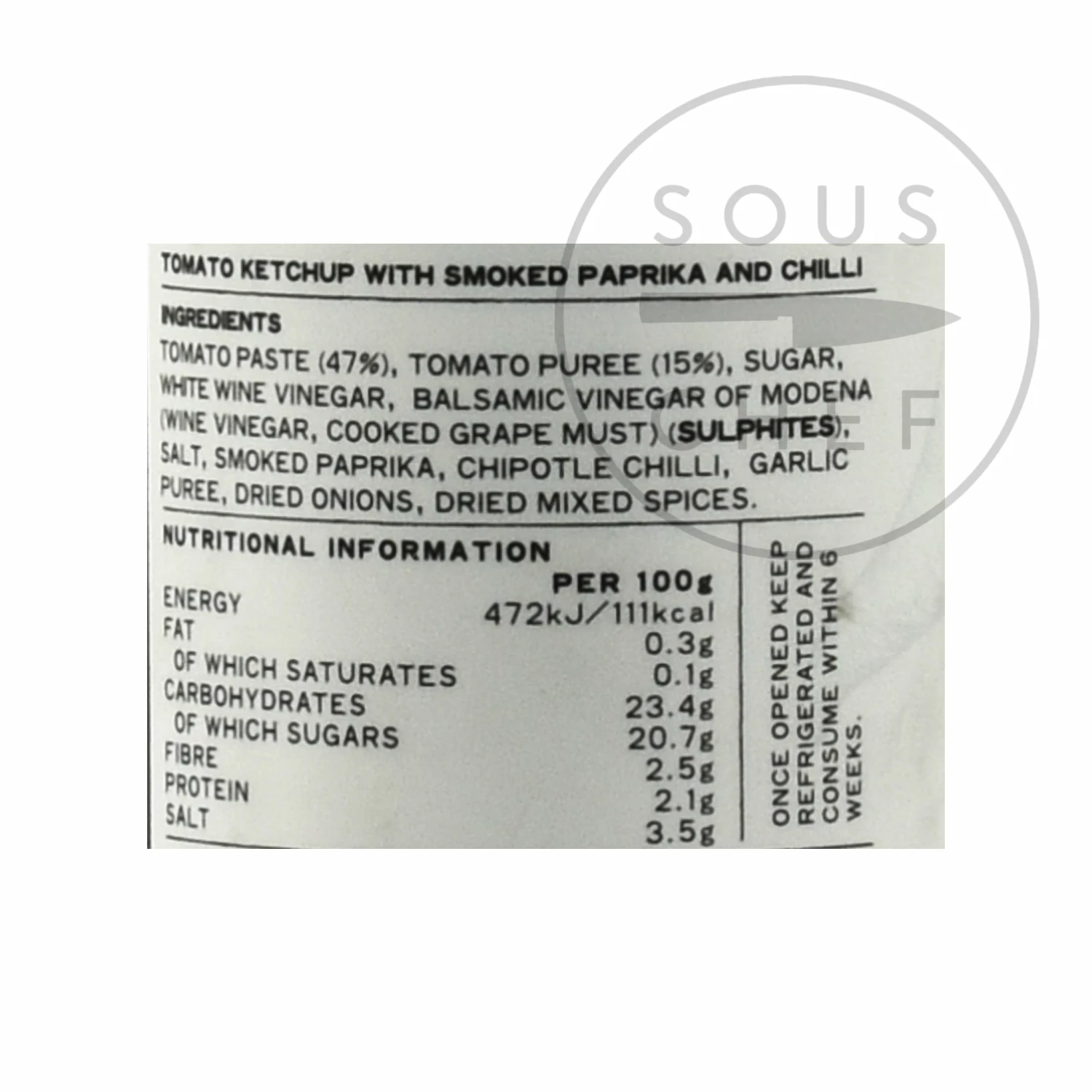 Ingredients Belazu Smoked Chilli Ketchup 300g 4 Ingredients Belazu Smoked Chilli Ketchup 300g