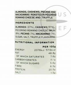 Belazu Truffle & Pecorino Nut Mix 135g Ingredients