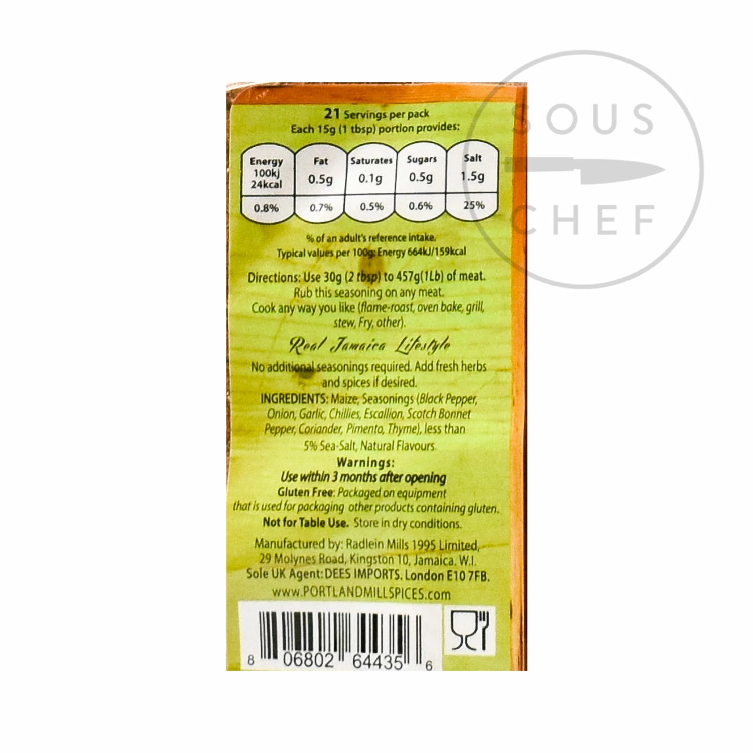 Radlein Mills Portland Jamaican All Purpose Seasoning 320g Ingredients 4 Radlein Mills Portland Jamaican All Purpose Seasoning 320g Ingredients