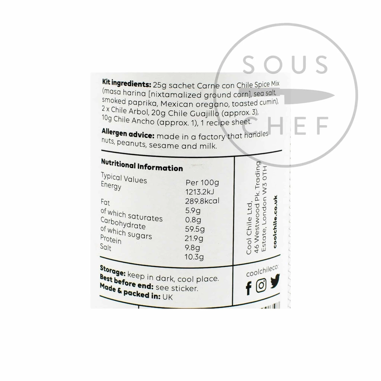 Cool Chile Co Chile Con Carne Kit 55g Ingredients 4 Cool Chile Co Chile Con Carne Kit 55g Ingredients