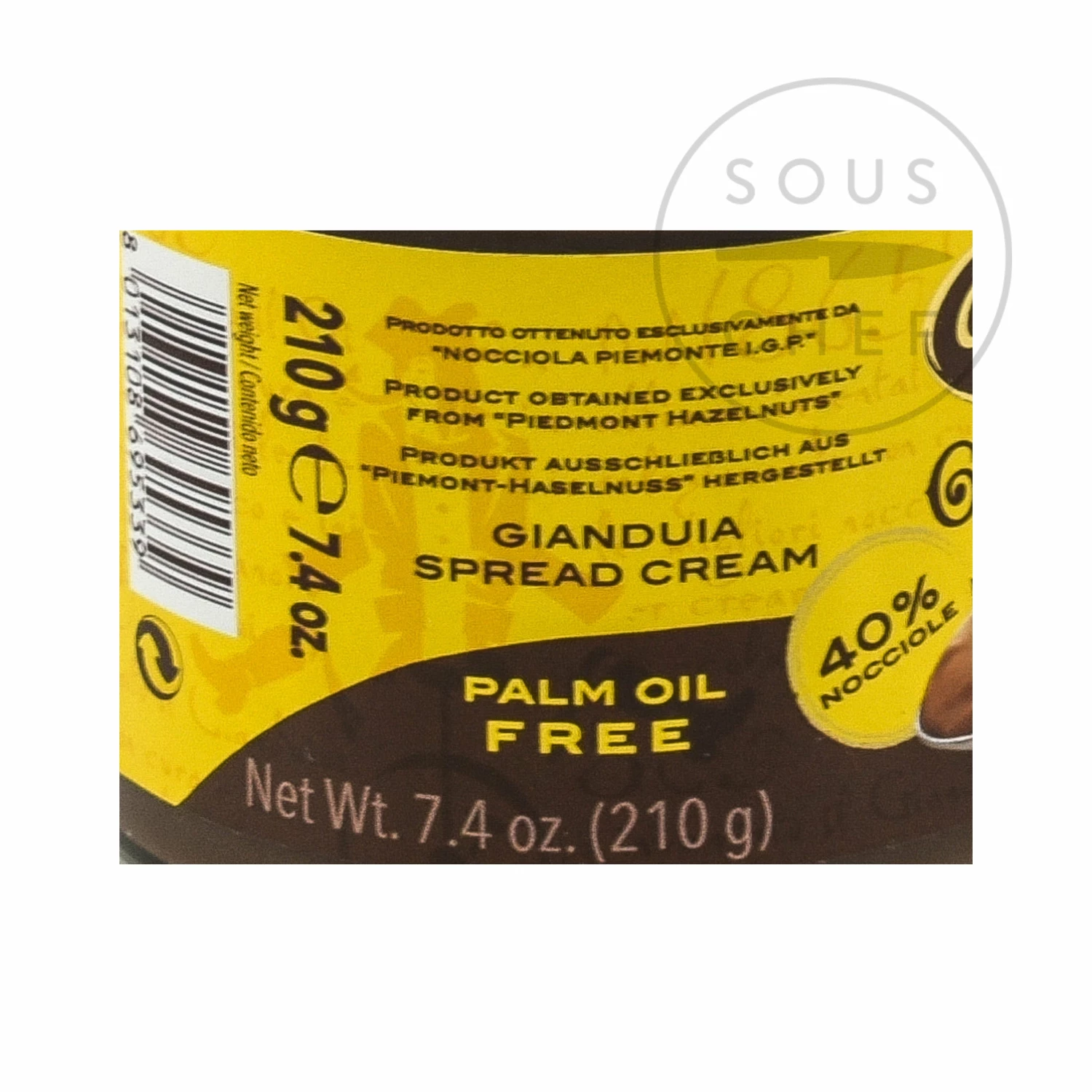 Caffarel Premium Gianduia Spread With 40% Hazelnuts 210g 4 Caffarel Premium Gianduia Spread With 40% Hazelnuts 210g
