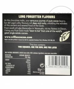 Ingredients Willie's Cacao Pure Gold Venezuelan 100% Cacao Chocolate 65g 7 Ingredients Willie's Cacao Pure Gold Venezuelan 100% Cacao Chocolate 65g