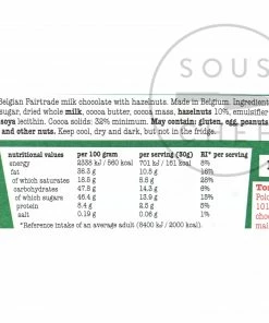 Tony's Chocolonely Milk Chocolate With Hazelnuts 180g Ingredients