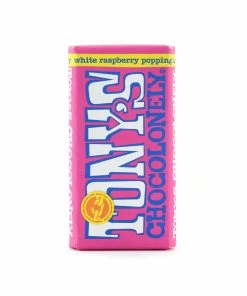 Ingredients Tony's Chocolonely White Chocolate With Raspberry & Popping Candy 180g