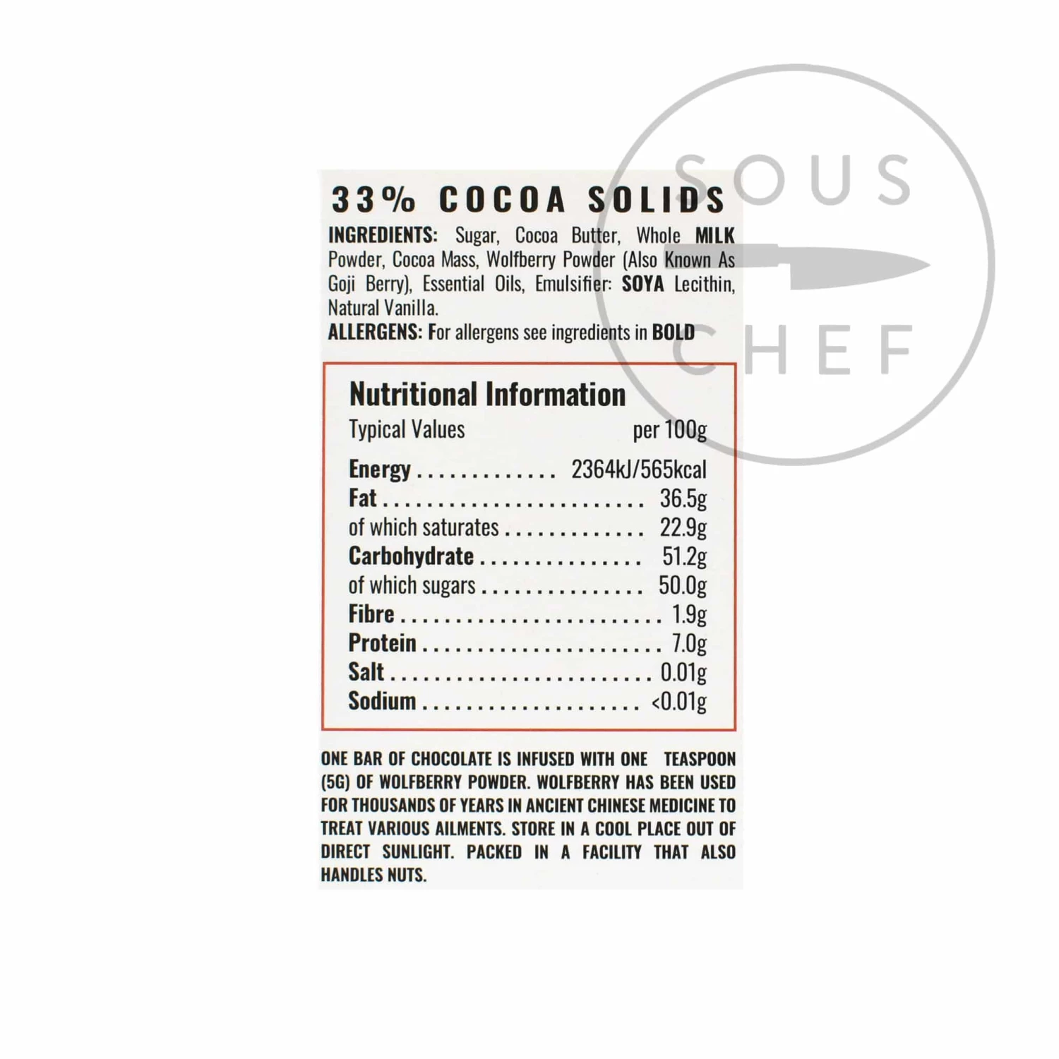 Ingredients Wizards Enchanted Forest Wolf Berry Chocolate 55g 4 Ingredients Wizards Enchanted Forest Wolf Berry Chocolate 55g