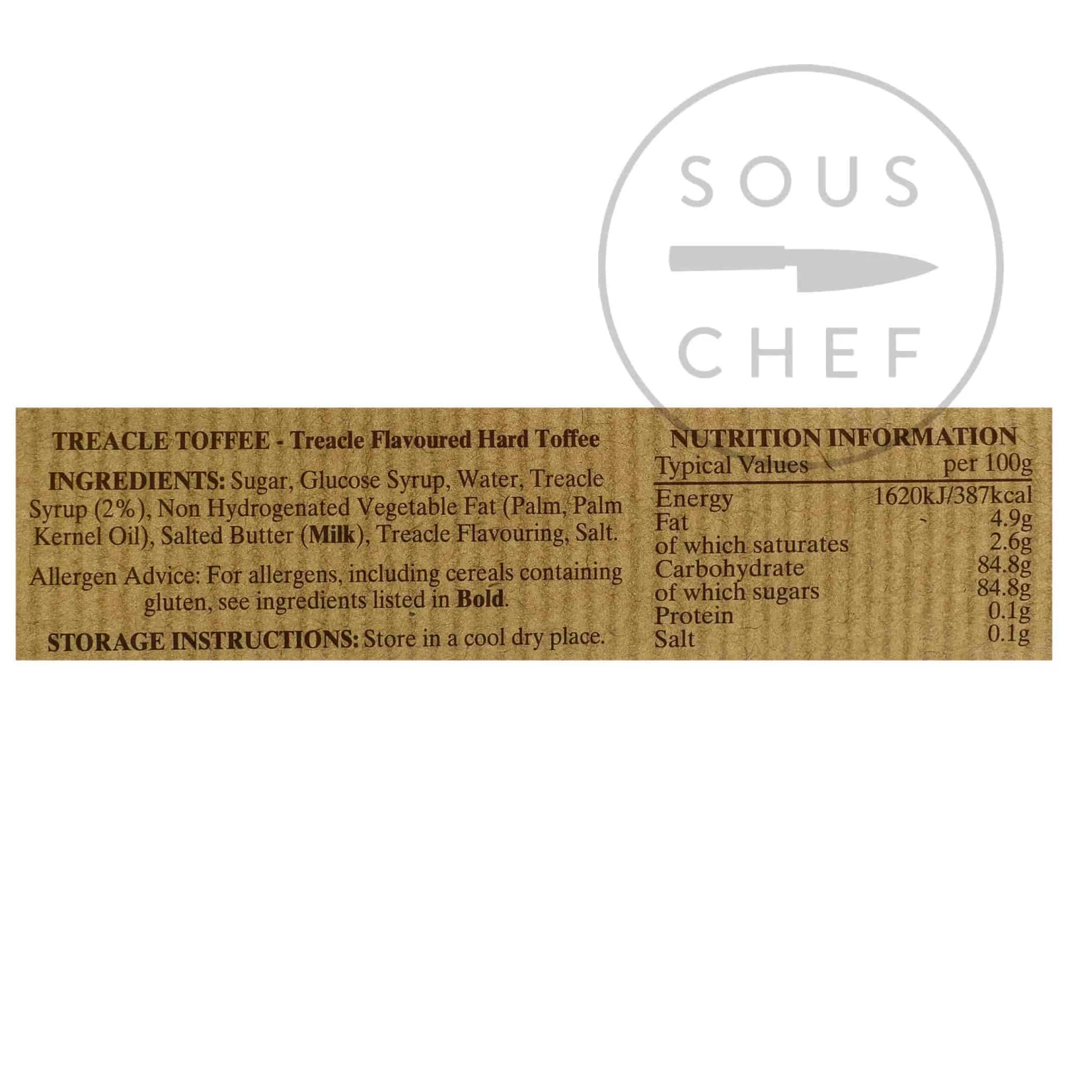 Romney's Old Fashioned Treacle Toffee 180g Ingredients 4 Romney's Old Fashioned Treacle Toffee 180g Ingredients