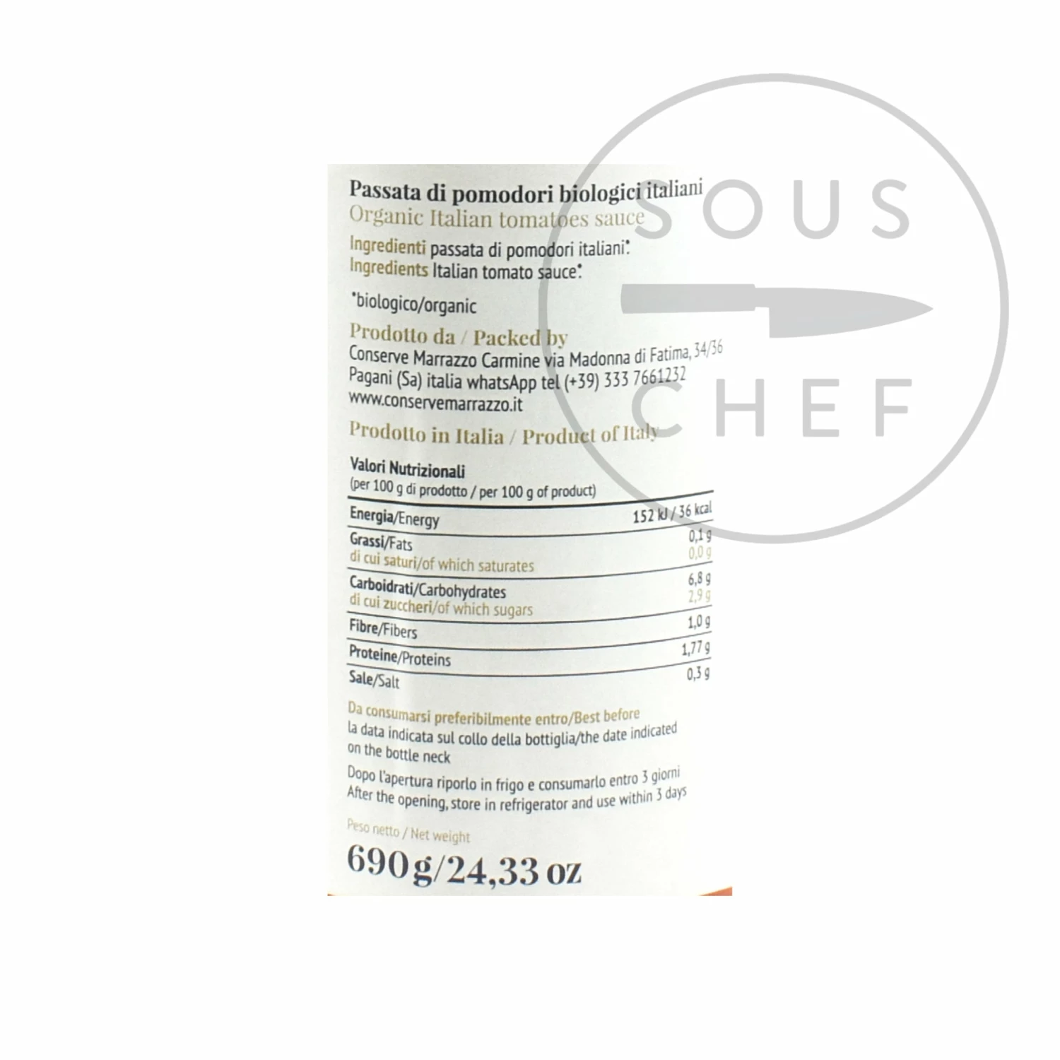 Tinned Tomatoes & Veg Casa Marrazzo Organic Tomato Passata 690ml 4 Tinned Tomatoes & Veg Casa Marrazzo Organic Tomato Passata 690ml