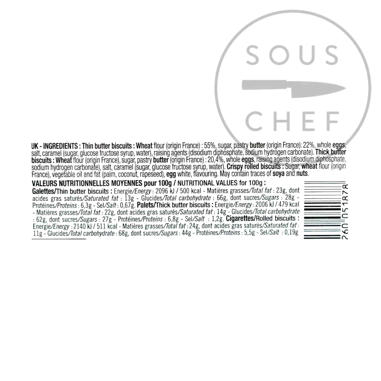 Biscuiterie La Trinitaine Breton Butter Biscuit Selection In Tin 600g Ingredients 4 Biscuiterie La Trinitaine Breton Butter Biscuit Selection In Tin 600g Ingredients