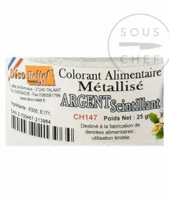 Deco Relief Edible Metallic Sparkling Silver Powder Food Colour 25g Ingredients 10 Deco Relief Edible Metallic Sparkling Silver Powder Food Colour 25g Ingredients