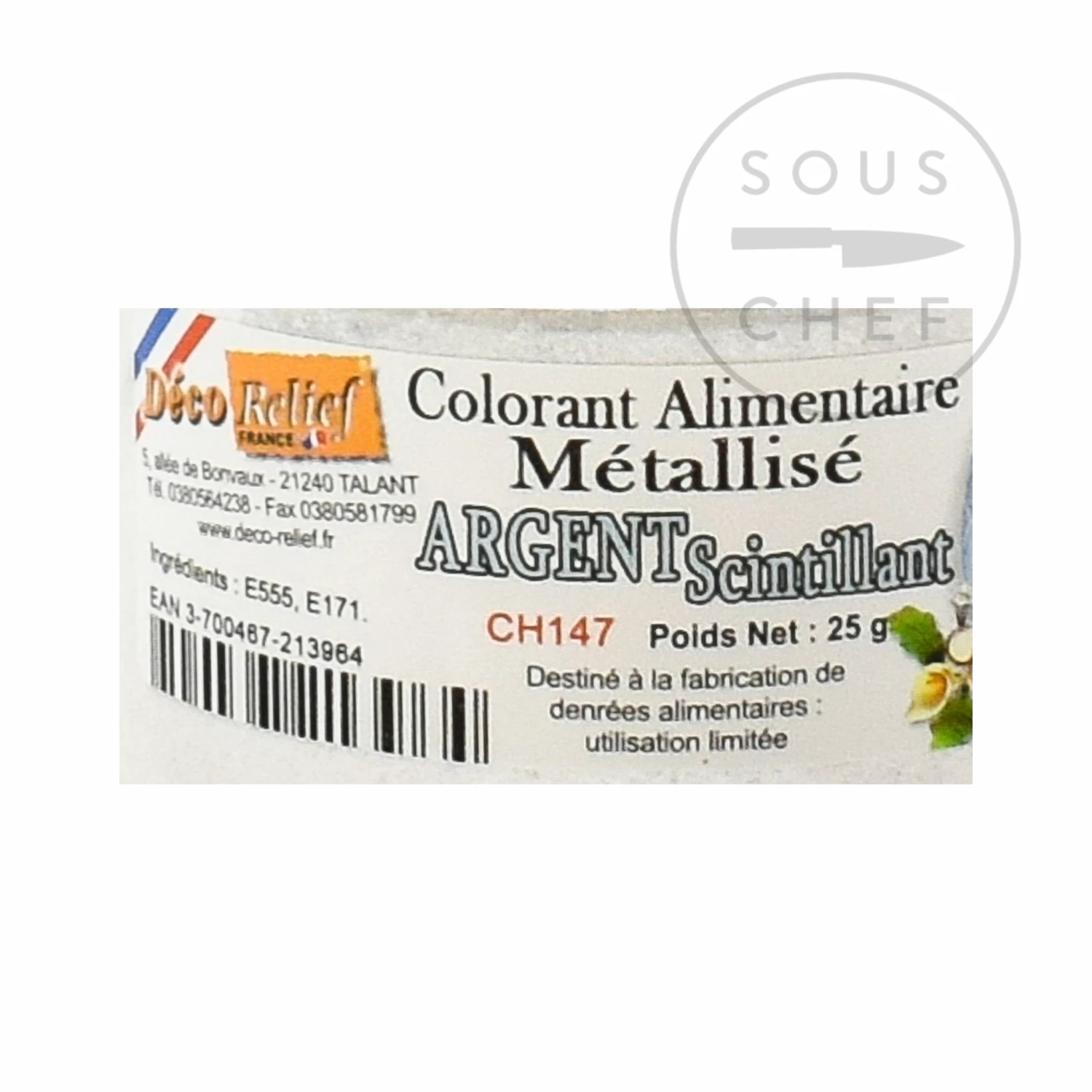 Deco Relief Edible Metallic Sparkling Silver Powder Food Colour 25g Ingredients 6 Deco Relief Edible Metallic Sparkling Silver Powder Food Colour 25g Ingredients