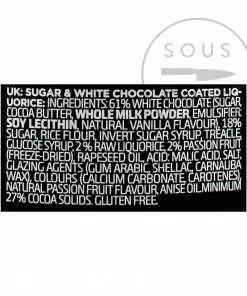 Lakrids Liquorice B - Passion Fruit & Chocolate 125g Ingredients