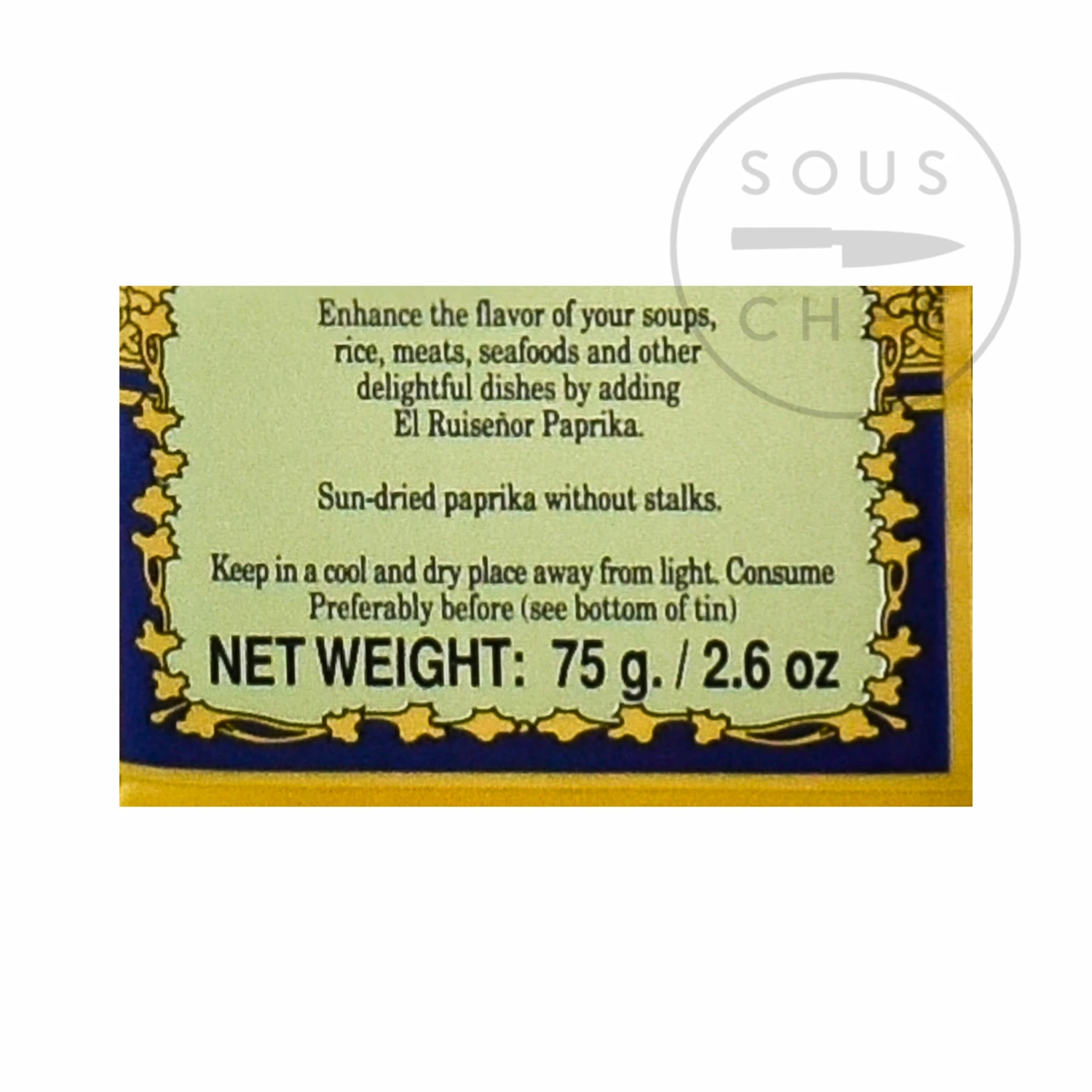 El Ruisenor Sundried Paprika D.O. Murcia Dulce 75g Ingredients 4 El Ruisenor Sundried Paprika D.O. Murcia Dulce 75g Ingredients