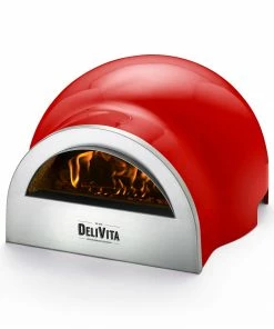 DeliVita Wood Fired Pizza Oven Chilly Red