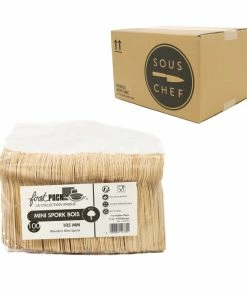 Sous Chef Tableware Disposable Wooden Sporks 10.5cm 7 Sous Chef Tableware Disposable Wooden Sporks 10.5cm