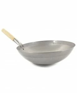 Chinese Tableware Traditional Round-Base Carbon Steel Wok Cookware