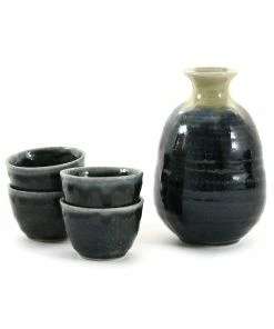 Kiji Stoneware & Ceramics Blue Glaze Sake Set Tableware