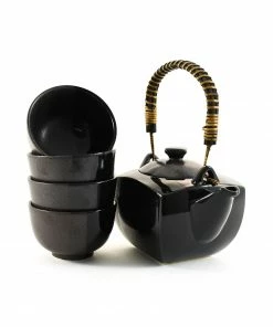 Kiji Stoneware & Ceramics Black Glaze Tea Set 600ml Tableware