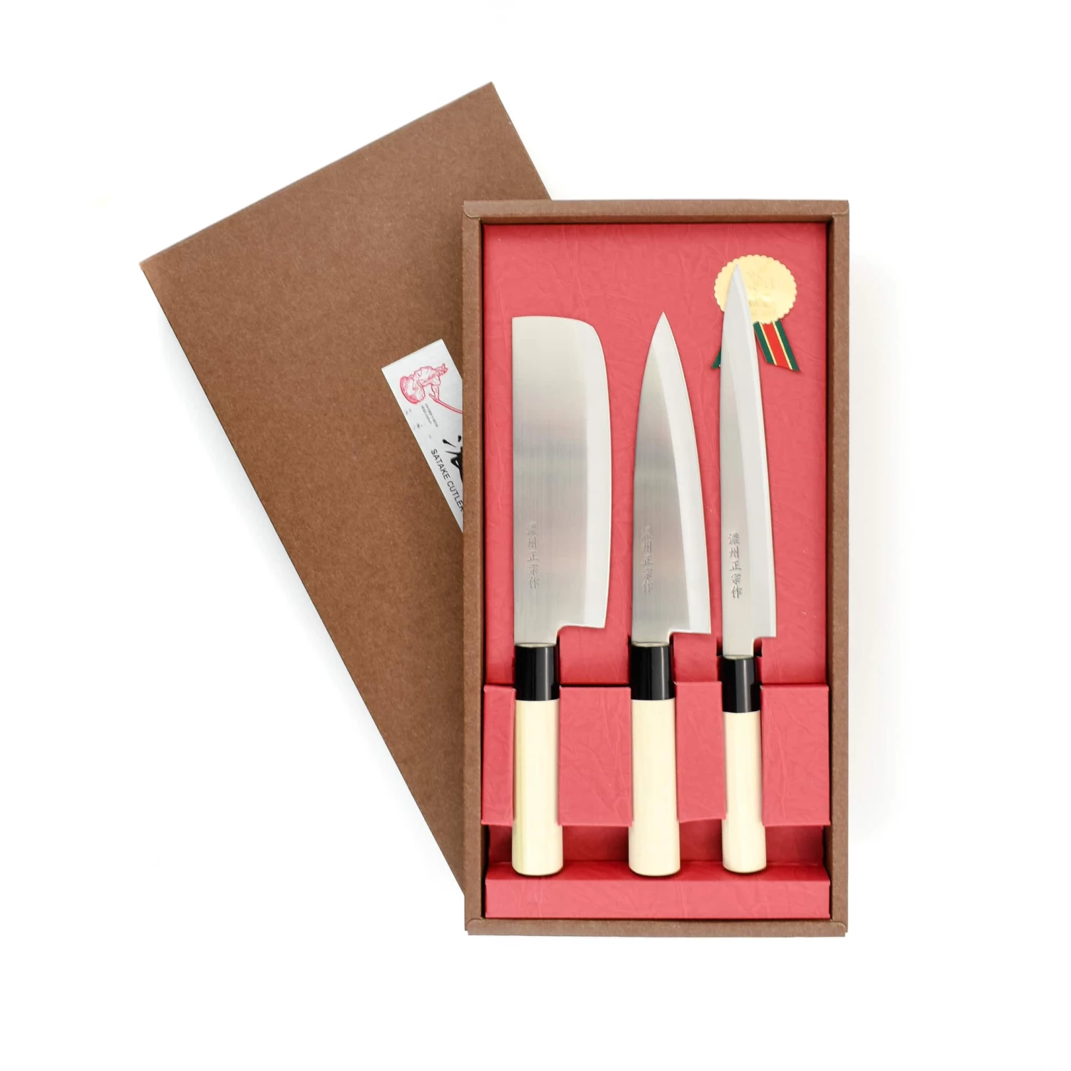 Kiji Stoneware & Ceramics Japanese Knife Trio - Sashimi, Gyuto & Nakiri 3 Kiji Stoneware & Ceramics Japanese Knife Trio - Sashimi, Gyuto & Nakiri