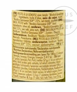 La Favorita Pesto With Genovese Basil DOP Ingredients