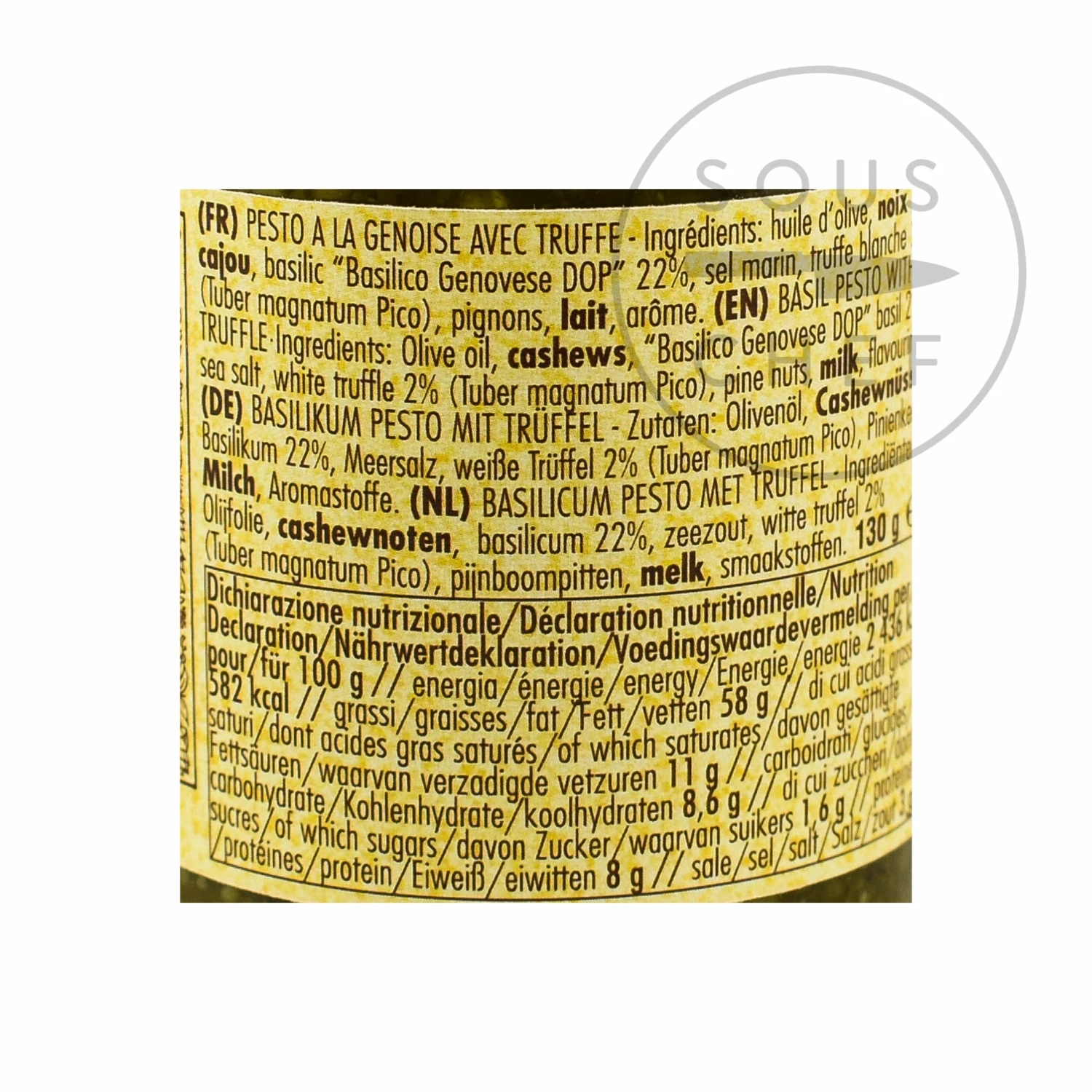 Ingredients La Favorita Basil Pesto With Truffle 130g 4 Ingredients La Favorita Basil Pesto With Truffle 130g