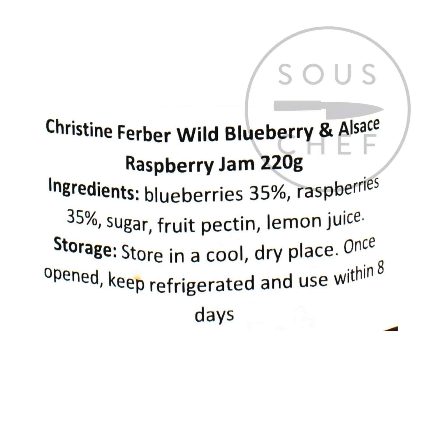 Ingredients Christine Ferber Wild Blueberry & Alsace Raspberry Jam 220g 4 Ingredients Christine Ferber Wild Blueberry & Alsace Raspberry Jam 220g