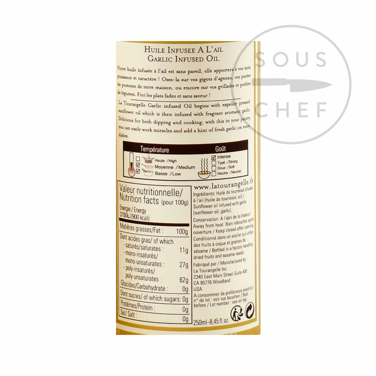 Ingredients La Tourangelle Garlic Oil 250ml 4 Ingredients La Tourangelle Garlic Oil 250ml