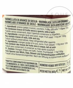 Ingredients Fiasconaro Orange Marmalade 360g