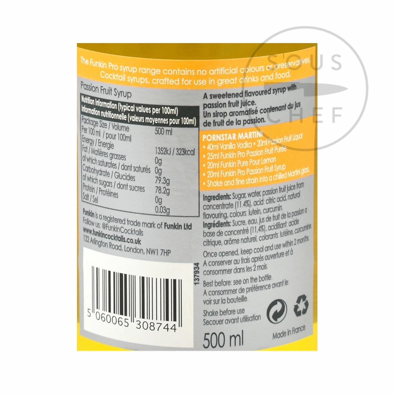 Funkin Passion Fruit Syrup 500ml 4 Funkin Passion Fruit Syrup 500ml