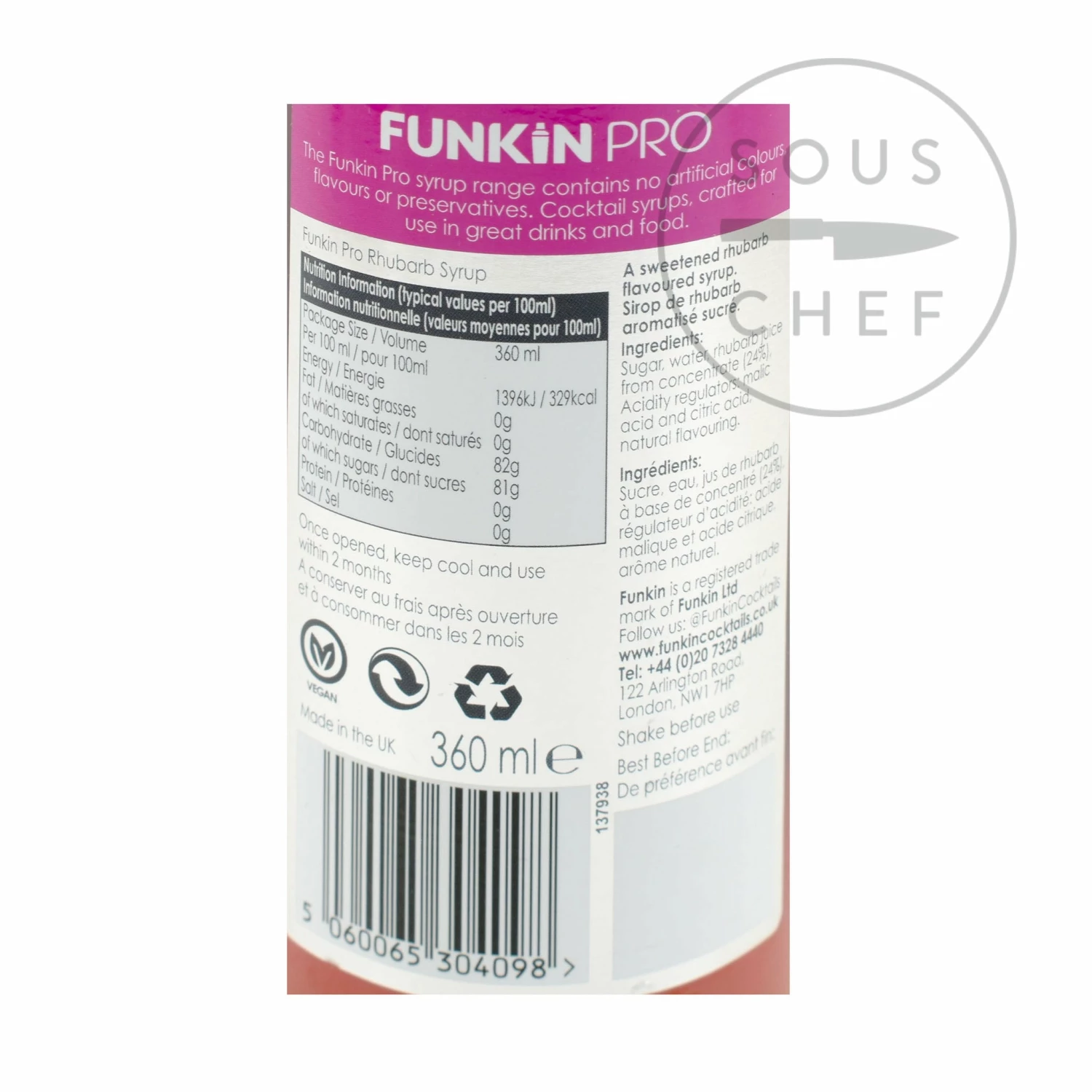Funkin Rhubarb Syrup 360ml 4 Funkin Rhubarb Syrup 360ml