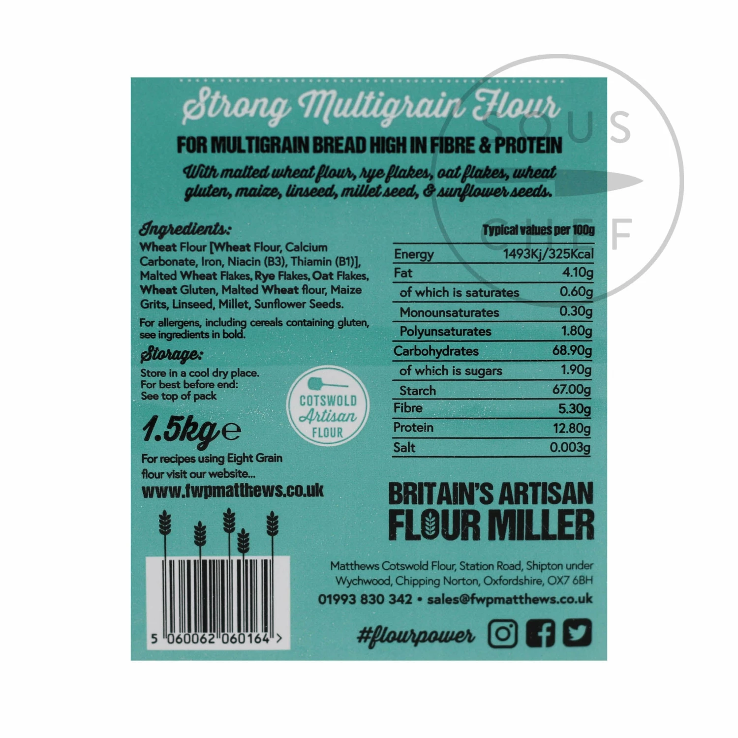 Matthews Cotswold Flour Ingredients Matthews Cotswold Eight Grain Flour 5x1.5kg 4 Matthews Cotswold Flour Ingredients Matthews Cotswold Eight Grain Flour 5x1.5kg