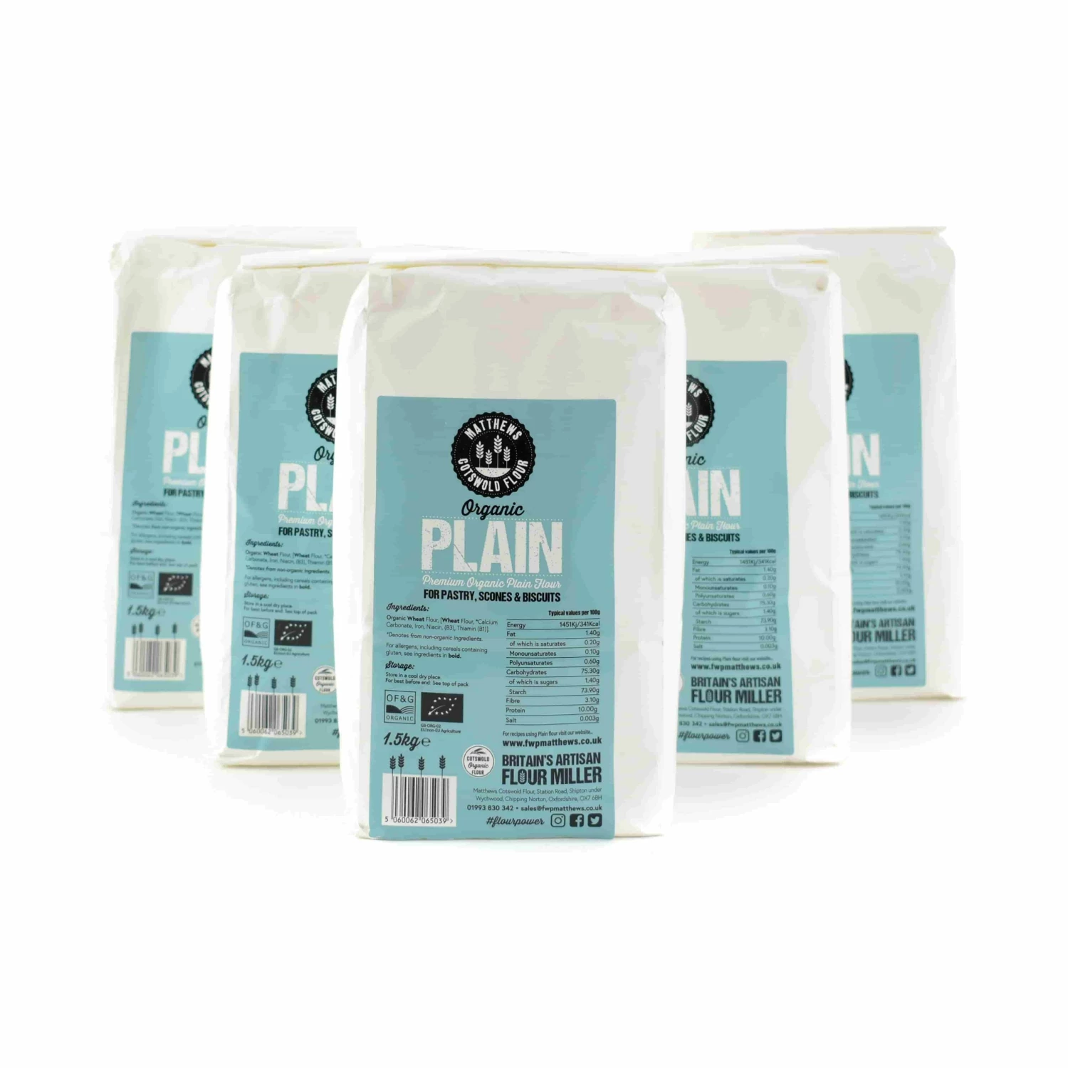 Matthews Cotswold Flour Matthews Cotswold Organic Plain Flour 5x1.5kg 3 Matthews Cotswold Flour Matthews Cotswold Organic Plain Flour 5x1.5kg